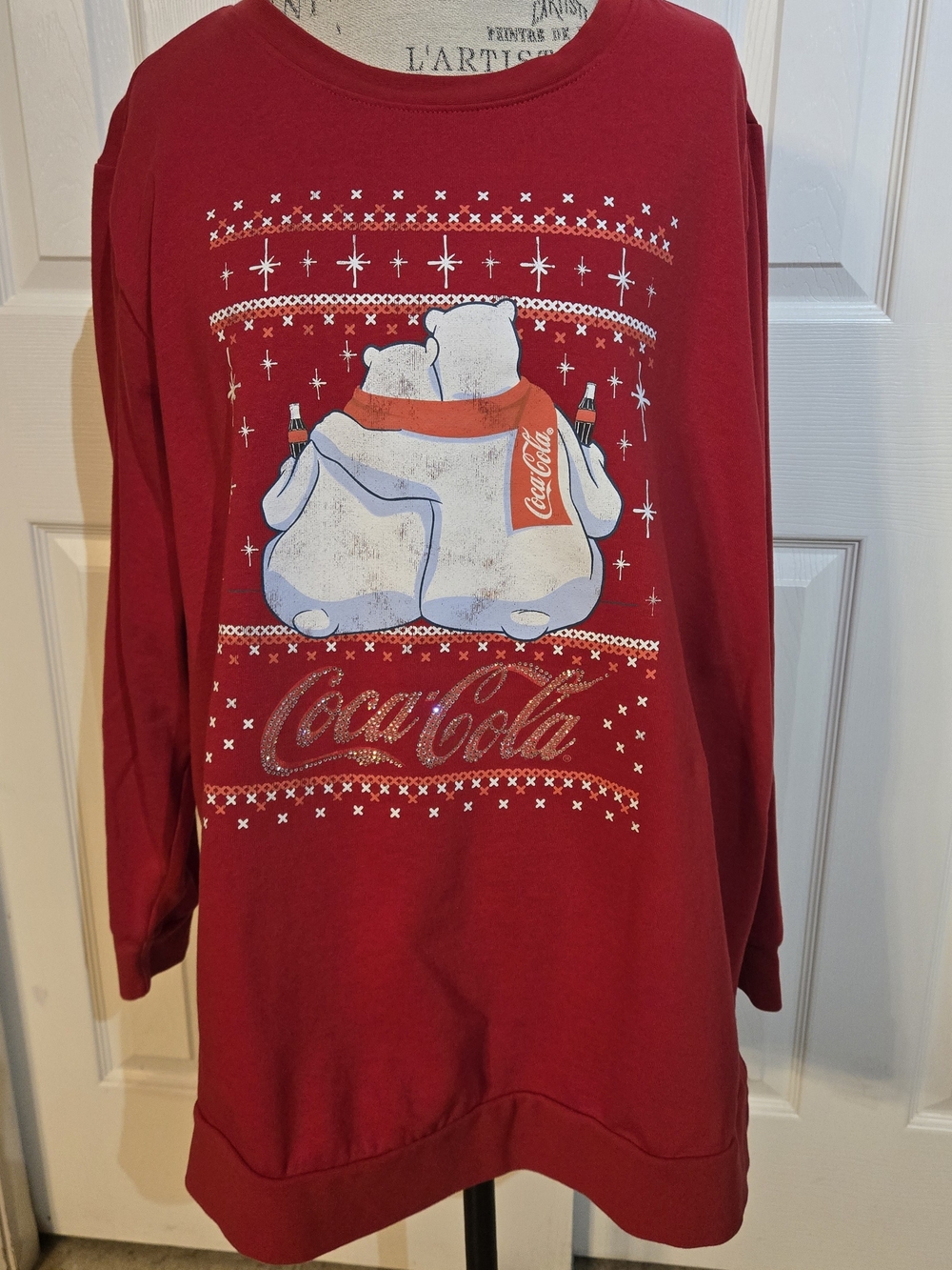 Coca Cola Red Polar Bear Graphic Womens Sweater